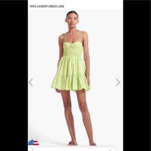 STAUD Lime green mini dress